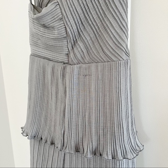 Lulus Dress Cheers and Tiers Dusty Blue Pleated Tiered Mini NWT XL - Picture 8 of 8